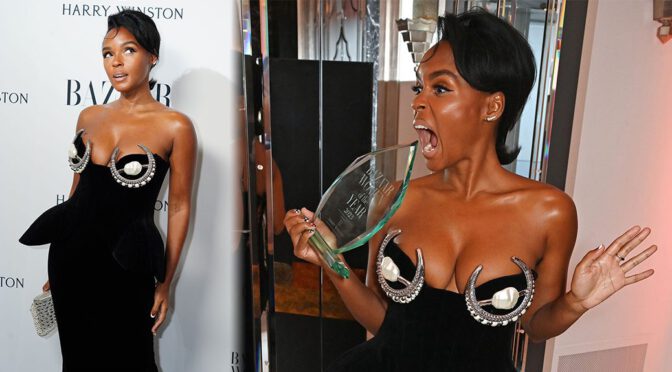 Janelle Monáe Stuns in Low-Cut Dress, Flaunting Spectacular Cleavage at Harper’s Bazaar Women of the Year Awards 2023
