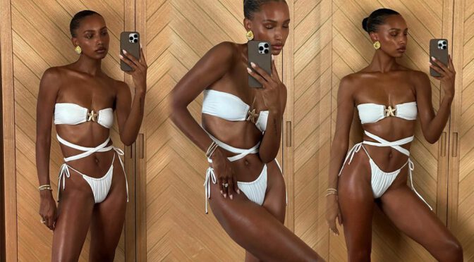 Unveiling Jasmine Tookes’ Allure: White Bikini Perfection