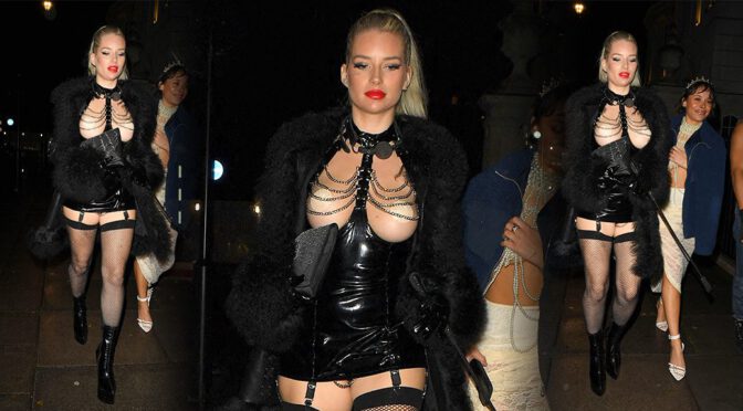 Lottie Moss Turns Heads with Daring Outfit, Reveals Bare Boobs at 22 Mayfair Halloween Bash