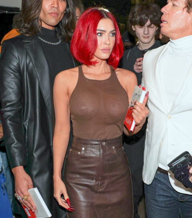 Megan Fox Braless See Through Top