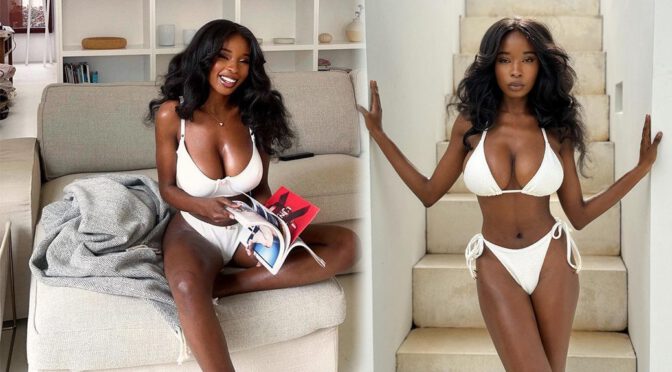 Spectacular Big Boobs Unveiled: Princia G Stuns in White Bikini Photoshoot!