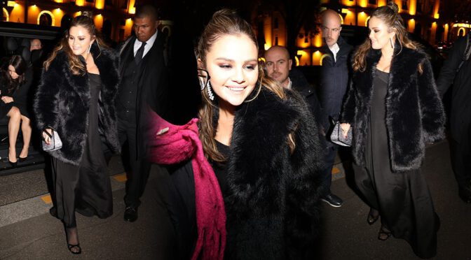 Selena Gomez Stuns in Paris: Black Dress Elegance and Dazzling Smile