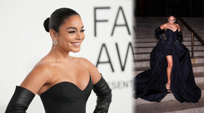 Jaw-Dropping Cleavage: Vanessa Hudgens Stuns in Black Dress at 2023 CFDA Fashion Awards