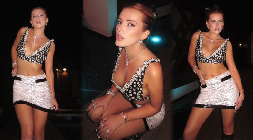 Bella Thorne Flaunts Sexy Body in Top and Mini Skirt!