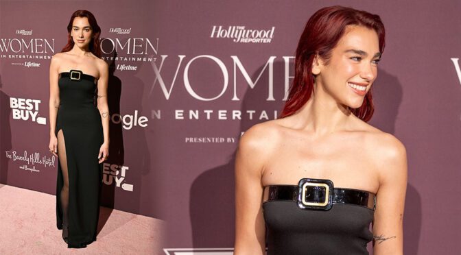 Dua Lipa Beautiful In Black Dress