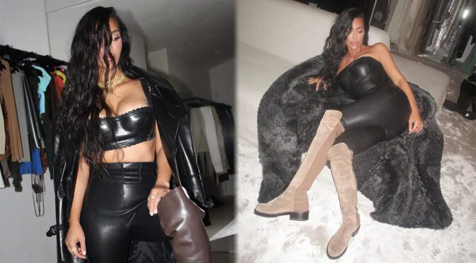 Kim Kardashian’s Leather Affair: A Stunning Showcase of Curves