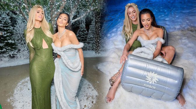 Kim Kardashian And Paris Hilton On Snow