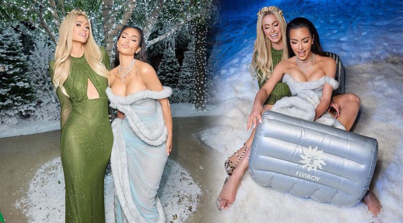 Frosty Fashion Frenzy: Paris and Kim’s Allure on Full Display in Stunning Dresses