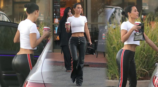 Kim Kardashian In Leather Pants