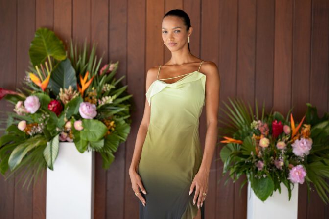 Lais Ribeiro High Slit Dress Art Basel Miami