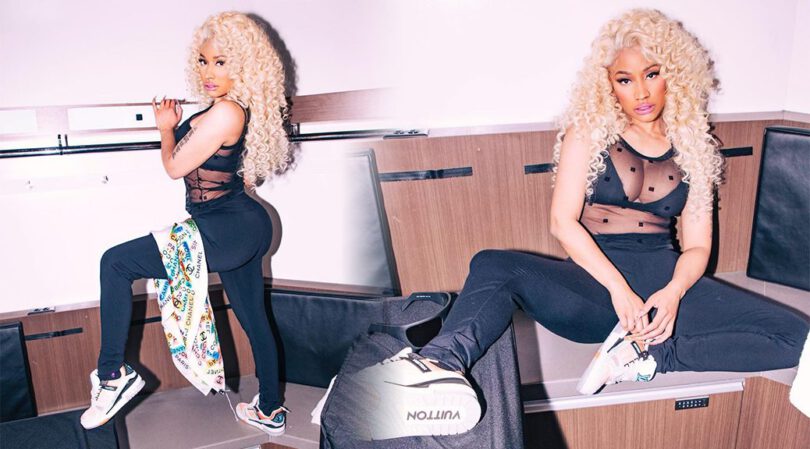 Nicki Minaj’s Allure in Curve-Hugging Leggings and Sheer Elegance