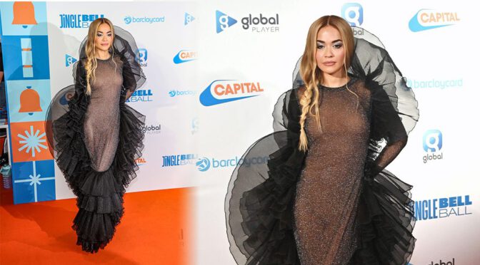 Rita Ora Dazzles in Curve-Hugging Dress at Capital’s Jingle Bell Ball 2023
