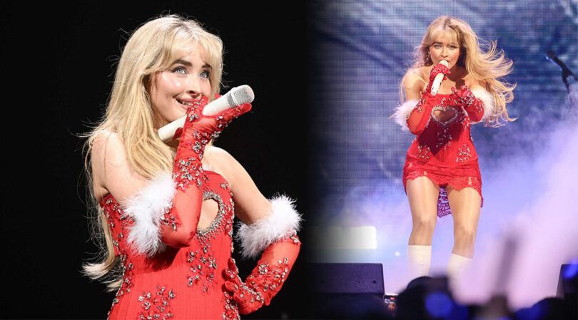Sabrina Carpenter Steals the Spotlight in a Fiery Red Dress at iHeartRadio KISS 108 Jingle Ball