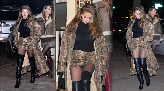 Kinky Chic: Selena Gomez Rocks NYC with Braless Elegance and Knee-High Boot Seduction!