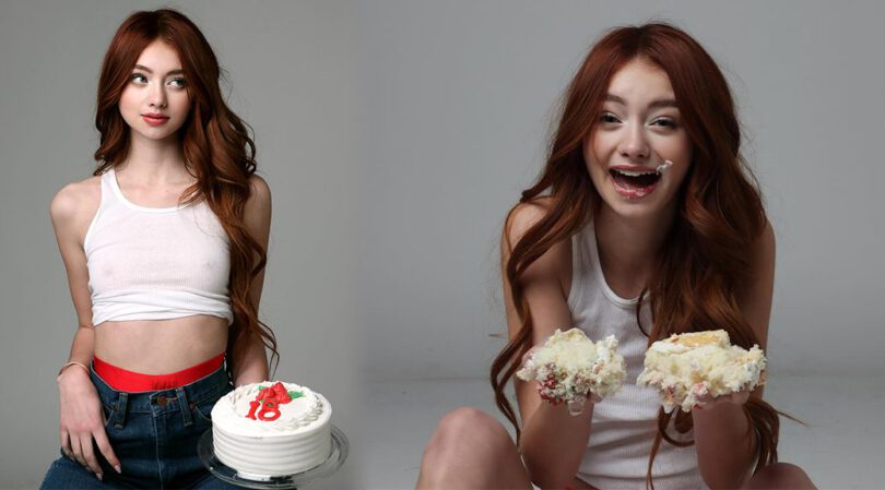 Sicily Rose’s 18th: Allure and Tease in a Braless, Pokies-Flaunting Pose