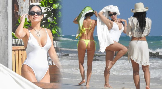 Captivating Curves: Vanessa Hudgens Graces Tulum Beach in Jaw-Dropping Swimsuit Glam