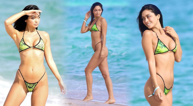 Bikini Bliss: Ambra Gutierrez’s Mesmerizing Beachside Display in Miami