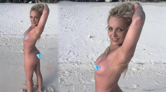 Exclusive: Britney Bares It All! Nipslip Sensation on French Polynesian Beach! (NSFW)