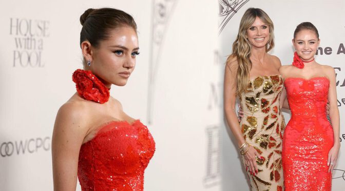 Busty Bliss: Leni Klum Stuns in Red at Art of Elysium’s Heaven Gala!