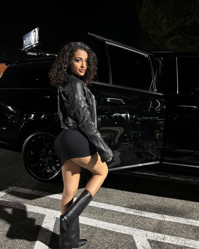 Malu Trevejo Sensual Style Black Dress Curves