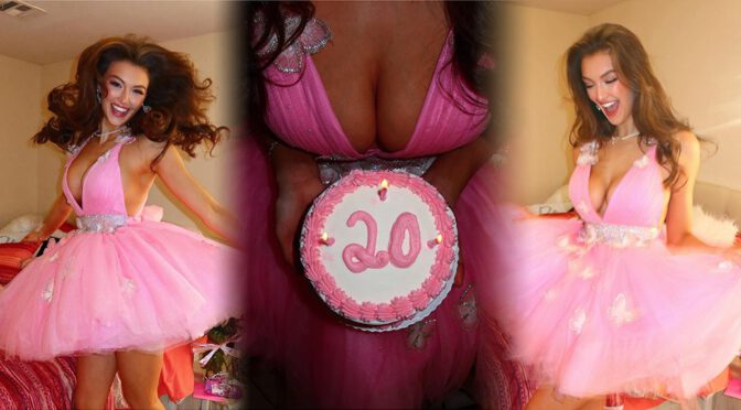 Cleavage Queen Alert: Rachel Pizzolato Celebrates 20th Birthday in a Pink Stunner, Leaving Hearts Aflutter!