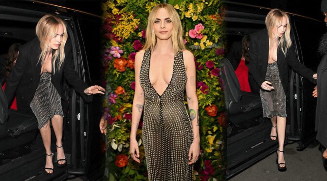Cara Delevingne Steals Spotlight in Revealing See-Through Dress: Braless Breasts and Nipples on Display!