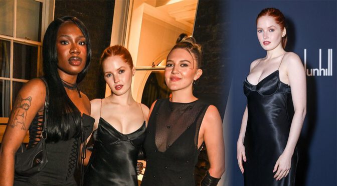 Seductive Black Dress: Ellie Bamber’s Irresistible Cleavage On Display