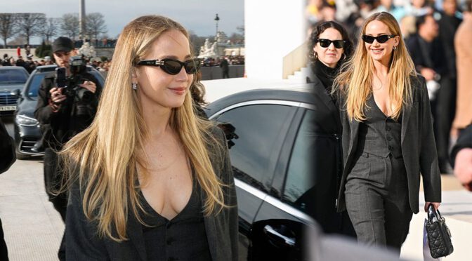 Jennifer Lawrence Stuns with Boobalicious Glamour at Christian Dior Fashion Show!