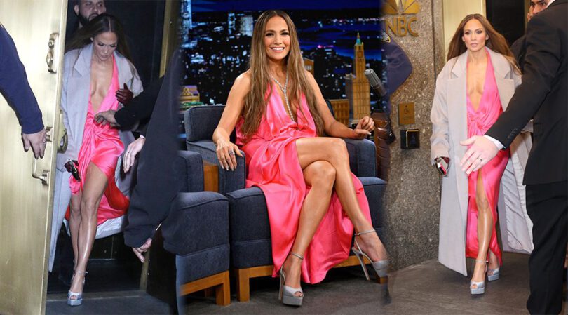 JLo Stuns in Sexy Dress, Flaunting Those Gorgeous Legs and Cleavage!