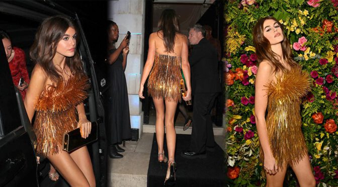 Spectacular Legs Alert! Kaia Gerber Dazzles in Sexy Mini Dress and High Heels at London Bash!
