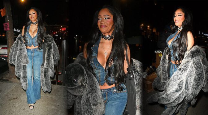 Saweetie’s Busty Delight: All Eyes on Her Spectacular Breasts Leaving The Mulberry Bar in New York City!