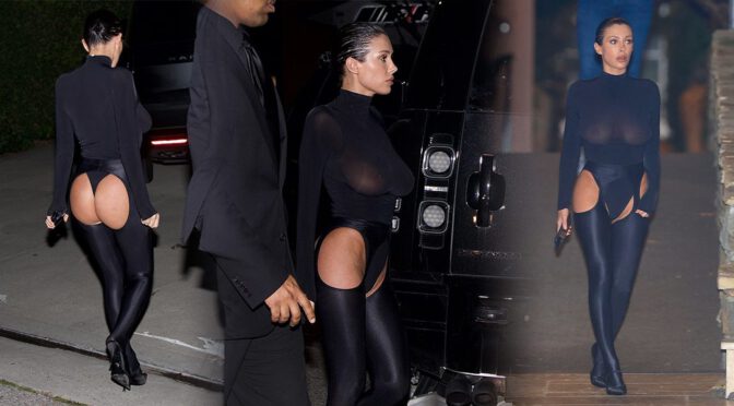 Bianca Censori Dazzles in Scandalous See-Through Thong Bodysuit, Flaunting Huge Breasts and a Big Ass!