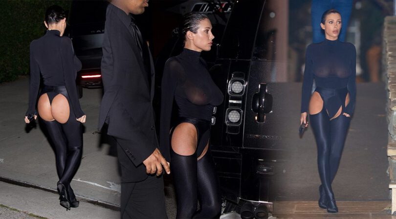 Bianca Censori Dazzles in Scandalous See-Through Thong Bodysuit, Flaunting Huge Breasts and a Big Ass!