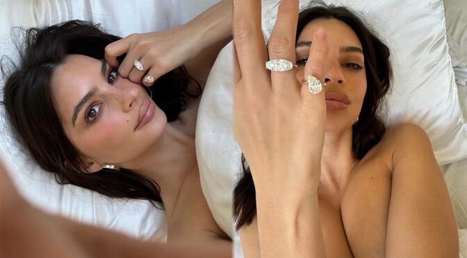 Unveiling Elegance: Emily Ratajkowski’s Topless Tease & Glamorous Diamonds