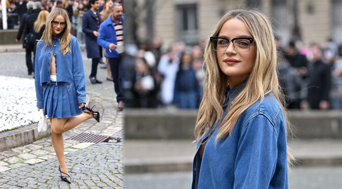 Joey King Stuns with Jaw-Dropping Braless Look at Miu Miu FW24 Show in Paris!