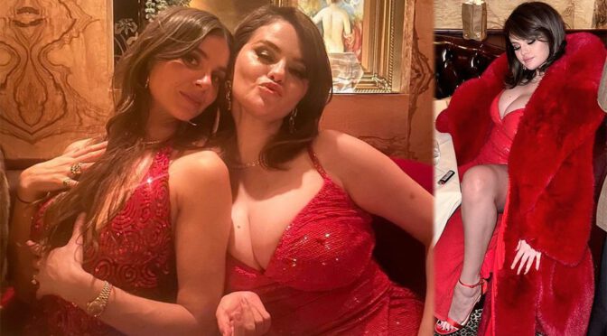 Selena Gomez Stuns in Ravishing Red: Spectacular Breasts and Big Cleavage on Full Display!