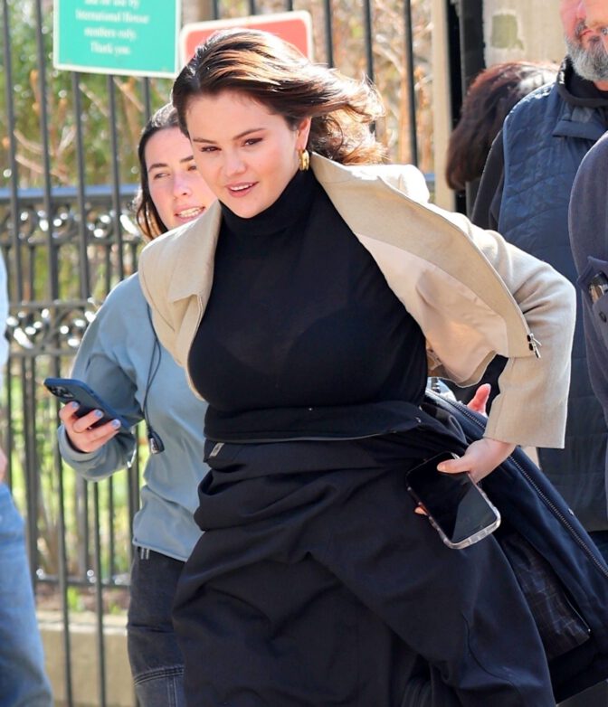 Selena Gomez Sensual Curves Black Sheer Top Nyc