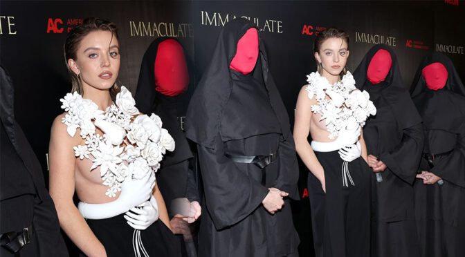 Sydney Sweeney Stuns Braless in Glamorous Outfit at ‘Immaculate’ Premiere in LA