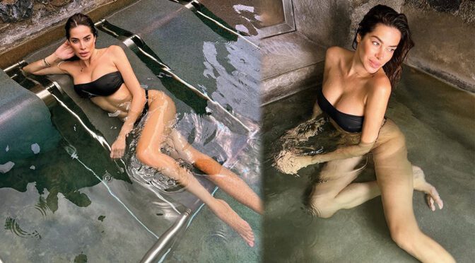 Aida Yespica Stuns in a Black Bikini, Flaunting Her Enchanting Curves in a Steamy Photo Session