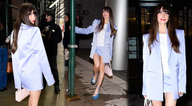 Alison Brie’s SoHo Strut: Jaw-Dropping Mini Skirt and Legs Combo!