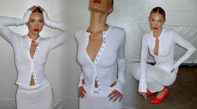 Elsa Hosk Stuns Braless in Sheer Top: Nipples and All on Full Display!