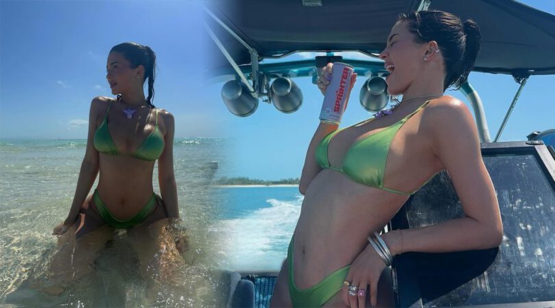 Kylie Jenner Flaunts Her Curves in a Steamy Green Bikini!