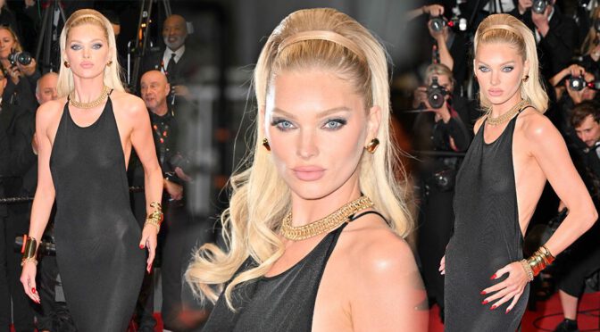 Elsa Hosk’s Jaw-Dropping Sheer Black Dress at Cannes: Bare Breasts and Sexy Panties on Full Display!