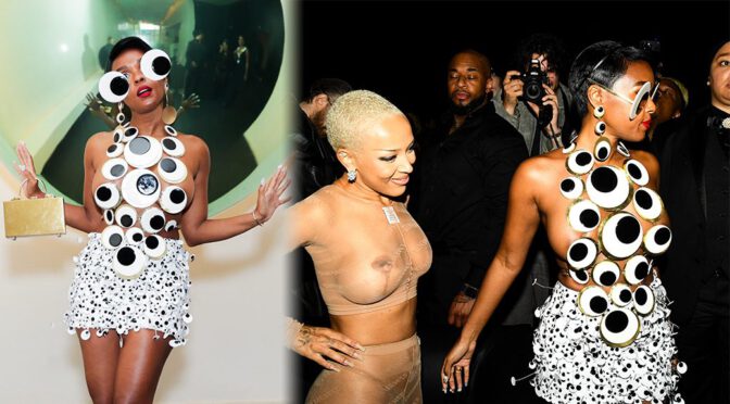 Janelle Monáe Dazzles Braless, Flaunting Her Big Breasts at Met Gala 2024 After Party