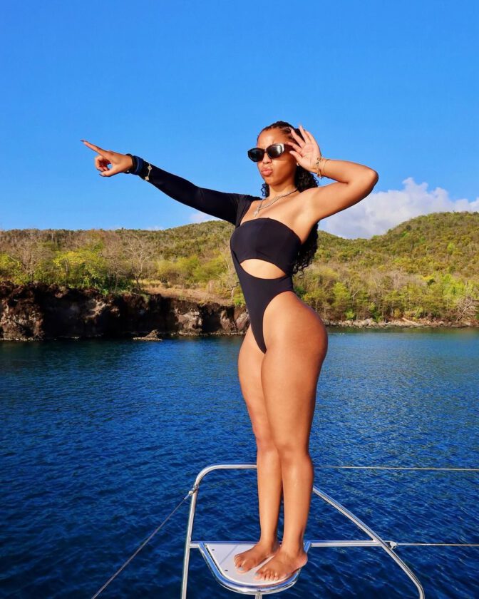 Chloe Bailey Thong Swimsuit Yacht