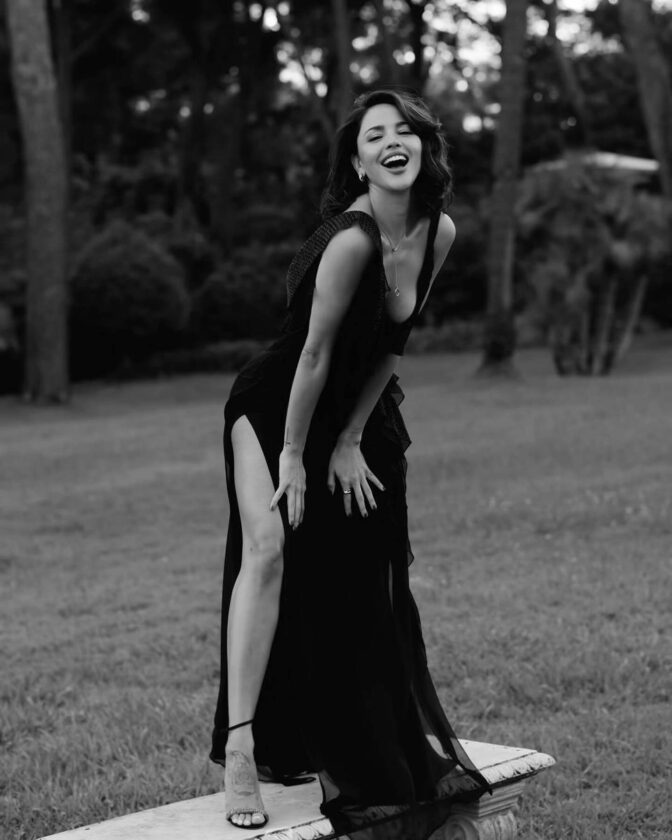 Eiza Gonzalez Cannes Gorgeous Black Dress Sexy Cleavage Legs