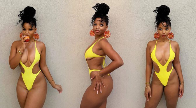 Chloe Bailey Stuns in Yellow Swimsuit, Flaunting Perfect Boobs in Sizzling Photoshoot!