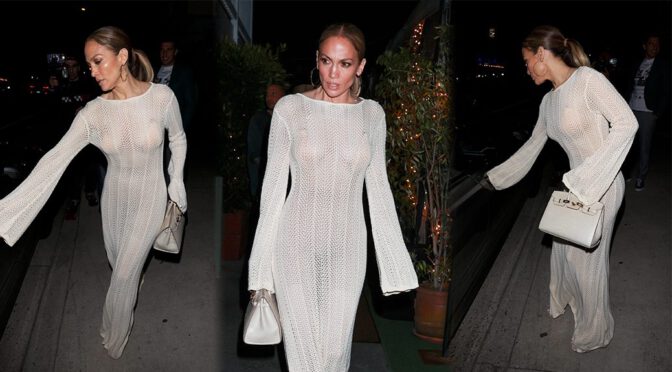 Jennifer Lopez’s Flirty Sheer Dress Steals the Show in Santa Monica