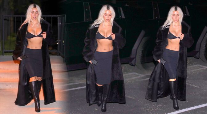 Kim Kardashain Boobs In Tiny Bra