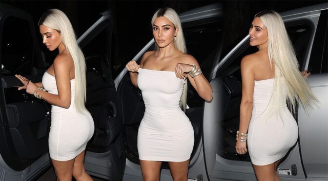 Kim Kardashian Flaunts Boobs and Booty in Sensational Strapless Dress